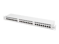 Lanberg Pps6-1024-S - Patch-Panel - Cat 6 - Stp - Rj-45 X 24 - Grå, Ral 7035 - 1U - 19"