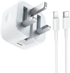 iPhone Fast Charger Plug and Cable [MFi Certified] 20W PD USB-C iPhone... 