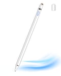 Stylus Pen Tablet Pen for All Touch Screens 1.45mm Fine Tip Stylus Pen for Smartphone Compatible with iPads/Tablets/iPhones/Samsung/Lenovo/Android/iOS with Two Caps (White)