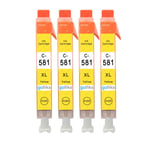 4 Yellow Ink Cartridges C-581Y for Canon PIXMA TR8550 TS6351 TS8250 TS8352a