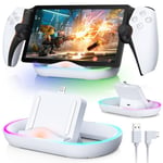 FYOUNG Station de Charge pour Playstation Portal avec Lumières RVB, Station d'accueil Portable Recharge pour PS Portal Remote Player et Type C câble, Support de Chargement pour PS5 Portal Accessoires