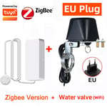 Tuya-Détecteur de fuite d'eau intelligent,détecteur d'inondation,SACOverflow,système d'alarme de sécurité,alarme de fuite d'eau,application Smart Life,Wi-Fi,Zigbee - Type Zigbee Add EU Valve