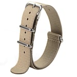 Klockarmband Natoband / nylonband 20 mm olika färger Beige