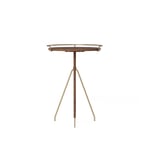 Audo Copenhagen - Umanoff Side Table 60 Walnut / Brushed Brass - Sidebord - Arthur Umanoff - Gull,Tre farget - Metall/Tre