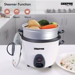 Geepas Rice Cooker 1L Steamer Cooking Pot Non Stick Electric 400W Keep Warm