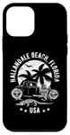 Coque pour iPhone 12 mini Hallandale Beach Florida Sunset Hotrod Design vieilli