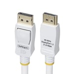 StarTech.com 6ft (1.8m) White VESA Certified DisplayPort 1.2 Cable, 4K 60Hz, 21.