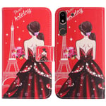 TienJueShi Dream Girl Fashion Stand TPU Silicone Book Stand Flip PU Leather Protector Phone Case For Doro 8050 5.7 inch Cover Etui Wallet