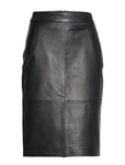 Selected Femme Slfmaily Hw Leather Skirt Noos Svart