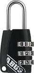 ABUS Combination Lock 155/20 - Padlock with die-cast zinc housing - Suitcase Lock/Locker Lock with Individually Adjustable Combination Code - ABUS Security Level 3 - Black