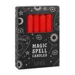 Pack of 12 Red Magic Spell Vegan Wax Candles for Love Rituals Manifestation