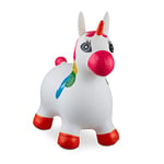 Relaxdays Hopping Unicorn, Air Pump Included, Up to Free, Space Hopper Licorne Ballon Sauteur Cheval avec Pompe Gonflable Jouet Jeux Enfant Animaux 50 kg sans BPA, Blanc, 10024989_49