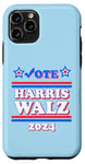 Coque pour iPhone 11 Pro Harris Tim Walz Président des élections 2024 Démocrates patriotiques