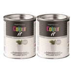 2x Paint Factory Brilliant White Gloss Tin Paint Fast Dry Indoor Outdoor 300ml