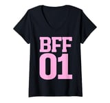 Womens BFF 01 Best Friends Love Matching Bestie Friendship Day Tees V-Neck T-Shirt