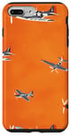 Coque pour iPhone 7 Plus/8 Plus Drapeau américain minimaliste orange tropical P-51 Mustang de la Seconde Guerre mondiale