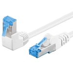 Cat 6a S/FTP vinklet Netværkskabel - Hvid - 1 m