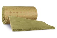 Rockwool Lamelmåtte 50 Mm Afsluttet Med Papir Til Varme- Og Kondensisolering Af Ventilationskanaler. Dimension 1X5 M, Areal 5 M².