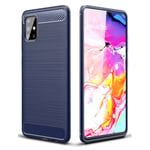 Samsung Carbon Flex kuoret - Galaxy A51 Sininen Tummansininen