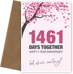 Happy 4th Wedding Anniversary Card for Husband, Wife and Couples | Who's Counti