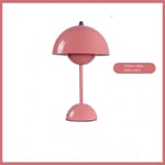 Nordisk dansk blomknopp bordslampa, bröllopsrum, sovrum, skrivbordsdekoration, lampa, sänglampa (uppladdningsbar) Rosa