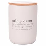 Villa d'Este Home Tivoli Pot à sel gros 700 ml en céramique, couvercle en bambou, Victionary