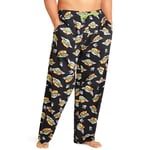 Disney Pantalon de Pyjama Homme, Bas de Pyjama Confortable en Coton avec Poches - Cadeaux pour Hommes(Noir Baby Yoda, 2XL)