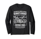 Dennis's Garage Motorcycle Design for the Name Dennis Long Sleeve T-Shirt