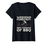 Womens Funny BBQ Grill Chef Grilling Master Barbecue Lover BBQ V-Neck T-Shirt