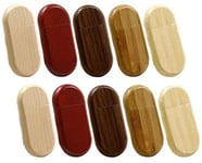 A Plus+ 10PCS 32GB USB2.0 Bulk Flash Drives Wooden Bamboo USB Memory Stick Pen Drive (Logo Customized Acceptable)