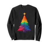 LGBT Pride Rainbow Gay Flag Christmas Xmas Tree Sweatshirt