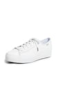 Keds Femme Toile Triple Coup de Pied Basket, Blanc White 10, 39 EU