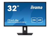 iiyama ProLite XB3288UHSU-B5 - Écran LED - 32" (31.5" visualisable) - 3840 x 2160 4K @ 60 Hz - VA - 300 cd/m² - 3000:1 - 3 ms - 2xHDMI, DisplayPort - haut-parleurs - mat, noir