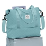 Sac de Voyage Femme Sac fourre-Tout de Sport pour Homme Imperméable Sac de Week-End, Cabine Avion Ryanair Bagage Cabine 40x20x25 easyjet 45x36x20 Extensible Sac de Gym,B2-Bleu Clair