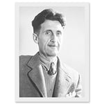 Artery8 Vintage Photo Portrait 1984 Writer Author George Orwell Artwork Framed Wall Art Print A4