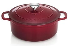 Cocotte en fonte émaillée ovale 35cm 8.5L rouge wine sublime INVICTA CHASSEUR