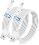 Câble Iphone 2m,[Apple Certified]Lot De 2 Chargeur Iphone Original,Long Fil Cordon Lightning Vers Usb A Rapide,Cable De Charge Pour Apple Iphone 14 Pro Max/13 Mini/12/11/X/Xs/Xr/8 Plus/7/6