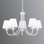 Trio Lighting Kattokruunu Cortez, valkoinen, 5-lamppuinen