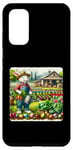 Coque pour Galaxy S20 Lapin de Pâques rétro avec inscription « Tending A Colorful Garden »