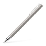 Faber-Castell 342101 - Stylo Neo Slim acier inoxydable, largeur de plume F, argent mat