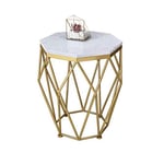 FTFTO Décoration de Salon Table d'appoint de Salon Table Basse Table Basse en marbre Nordique/Appartement Petit Appartement Salon Table en Fer 56 * 47 cm Blanc