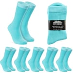 Chaussettes Mi-Mollet Homme - Paquets Multiples de Doux et Confortable Chaussette Coton Homme Taille Unique 40-45 (Turquoise-Lot de 6)