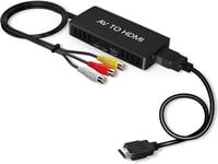 Rca Vers Hdmi, Adaptateur Av Vers Hdmi, 1080P Composite Cvbs Av Vers Hdmi Adaptateur Convertisseur Vidéo Audio Avec Câble Hdmi Supporte Pal/Ntsc Pour Pc, Tv, Wii, Xbox, Stb, Vhs, Vcr