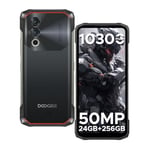 DOOGEE Blade10 Power Rugged Smartphone, 24GB+256GB/2TB, 10300mAh Battery Rugged Phone Android 14, 50MP+8MP, 90Hz 6.6” HD+, 4G Dual SIM IP68 Waterproof Phone, 3 Card Slots, NFC/Fingerprint ID, Black