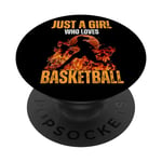 Just A Girl Who Loves Basketball Funnny Basketball Lovers PopSockets PopGrip Interchangeable