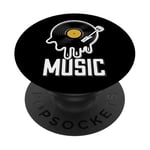 Musique Disque Vinyle Tenue Rétro Pour Musiciens Et Concerts PopSockets PopGrip Adhésif