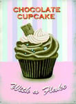 Cupcake Tin Sign Chocolate With A Flake! Pink 30x40cm