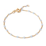 Enamel Ball Chain Sky Armbånd 18 kt. Gullforgylt sølv B66G_2-Sky - Dame - 925 sterling silver