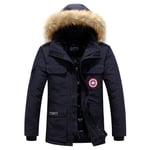 Doudoune Homme Hiver Épais Outwear Blouson Sport Chaud Manteau Militaire Parka Fausse Fourrure Avec Coupe-Vent Fit Grande Vêtements Masculin