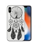 Coque Iphone X Dreamcatcher Tatto noir plumes attrape reves transparente